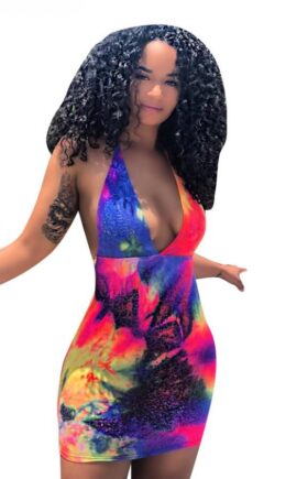 Multi-color Polyester Fashion Sexy Off The Shoulder Sleeveless Halter Neck Sheath Mini hollow out asymmetrical b