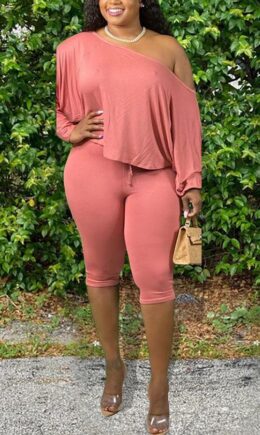 Milk Silk Fashion Active adult Ma'am Solid Two Piece Suits pencil Long Sleeve Two Pieces