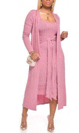 Milk Silk Sexy Patchwork Solid Bandage pencil Long Sleeve Two Pieces