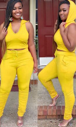 Polyester Fashion Sexy adult Ma'am Solid Two Piece Suits pencil Sleeveless Two Pieces