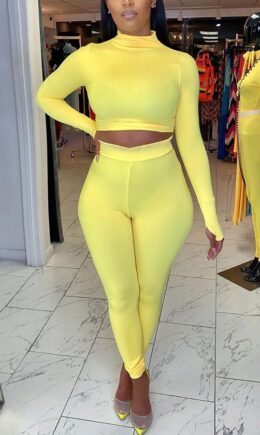 Milk Silk Fashion Sexy adult Ma'am Solid Two Piece Suits pencil Long Sleeve Two Pieces