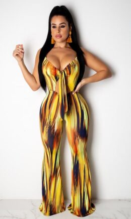 Sexy Fashion Asymmetrical bandage Backless Hollow Polyester Sleeveless Slip  Jumpsuits