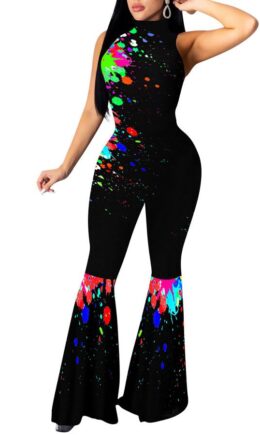 The ink street Coloured drawing Polyester Sleeveless O Neck Jumpsuits