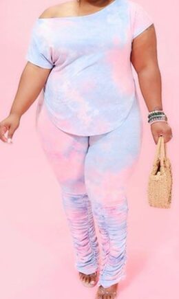 Polyester Casual Straight Short Sleeve Two Pieces