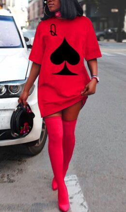Fashion Casual adult Ma'am Cap Sleeve Short Sleeves O neck A-Line Knee-Length Print Dresses