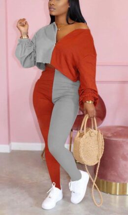 Polyester Sexy Solid pencil Long Sleeve Two Pieces