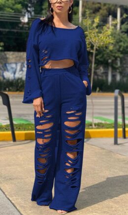 Polyester Casual Geometric pencil Long Sleeve Two Pieces