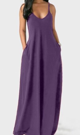Milk. Fashion Sexy Casual Spaghetti Strap Sleeveless Slip Princess Dress Floor-Length Solid Dresses