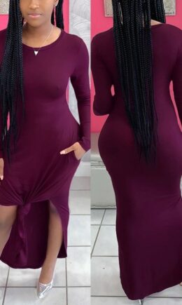 Polyester Fashion adult England Ma'am Cap Sleeve Long Sleeves O neck Step Skirt Ankle-Length Solid Dresses