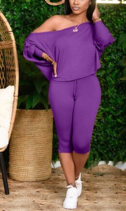 Cotton Sexy Solid pencil Long Sleeve Two Pieces