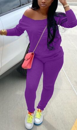 Milk Silk Fashion Active adult Ma'am Solid Two Piece Suits Straight Long Sleeve Two Pieces