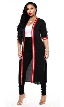 cardigan Patchwork Cotton Polyester Long Sleeve
