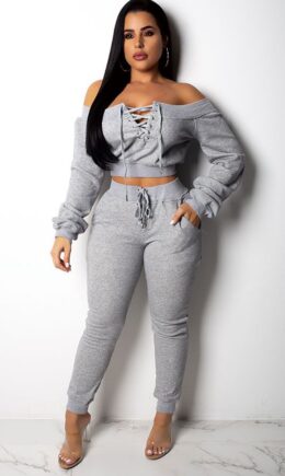Cotton Drawstring Long Sleeve High bandage Solid pencil Pants