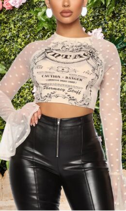 British Style Print Split Joint O Neck Tops