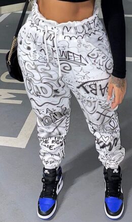Casual Print Loose Bottoms