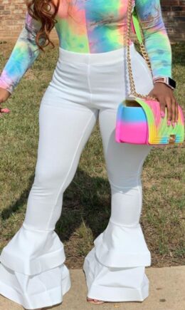 Casual Solid Straight Bottoms