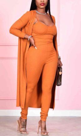 Fashion Casual Solid Basic Long Sleeve Two Pieces