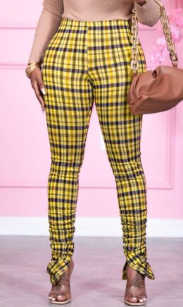 Fashion Print Fold Skinny Bottoms