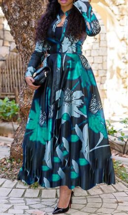 Fashion Printed Long Sleeve Dress