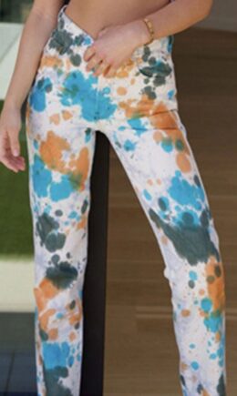 Fashion Casual Print Pants Regular Trousers