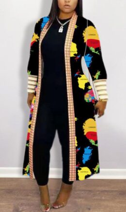 cardigan Leopard Print Camouflage Lips Print Print Long Sleeve Outerwear