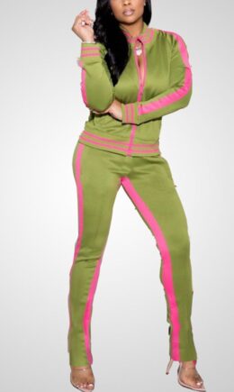 Casual Solid Split Joint O Neck Long Sleeve Two Pieces