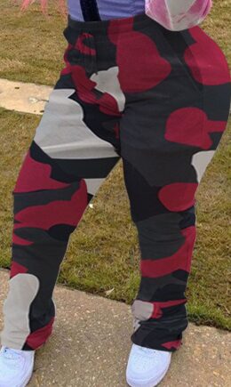 Street Camouflage Print Boot Cut Bottoms