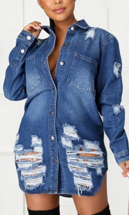 Street Geometric Turndown Collar Outerwear