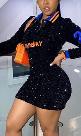 Sexy Letter V Neck Wrapped Skirt Dresses