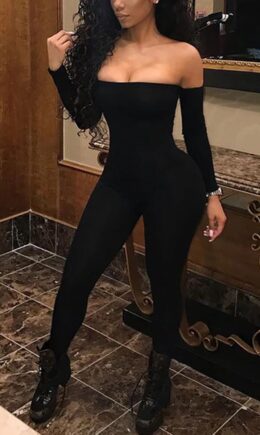 Fashion Sexy Solid Backless Strapless Skinny Jumpsuits Without Belt