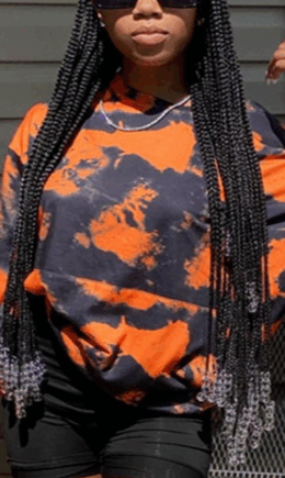 Casual Print Tie-dye O Neck Tops