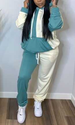 Fashion Casual Solid Split Joint Hooded Collar Long Sleeve Two Pieces