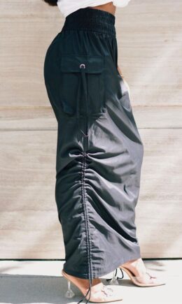 Casual Solid Draw String Fold Bottoms