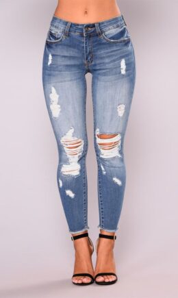 Street Ripped High Waist Skinny Denim