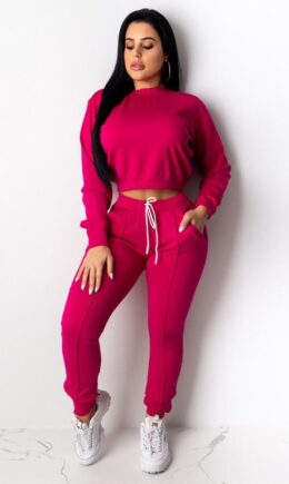 Polyester Casual Fashion adult Bandage Two Piece Suits Solid Straight Long Sleeve  Two-piece Pants S
