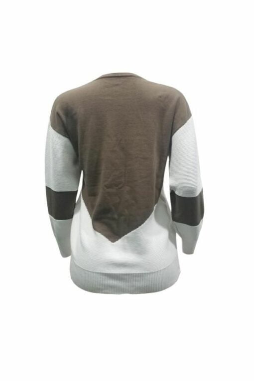 Polyester O Neck Long Sleeve Patchwork Solid