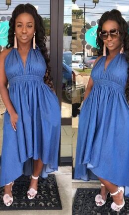 HALTER Sleeveless Irregular skirt skirt Club Dresses