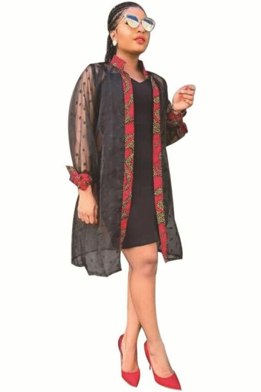 cardigan perspective Mesh Patchwork Polyester Patchwork Long Sleeve  cloak