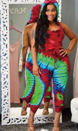 Sexy Fashion Backless Patchwork Print Polyester Sleeveless Slip  Jumpsuits