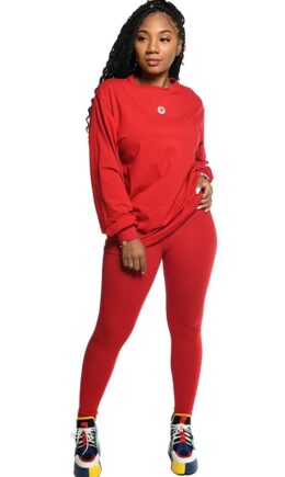 Polyester Lightly cooked Solid Two Piece Suits pencil Long Sleeve  Two-piece Pants Set