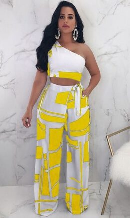 Stitching Low Waist bandage Two-piece suit