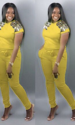Polyester Fashion Sexy Sequin Patchwork pencil