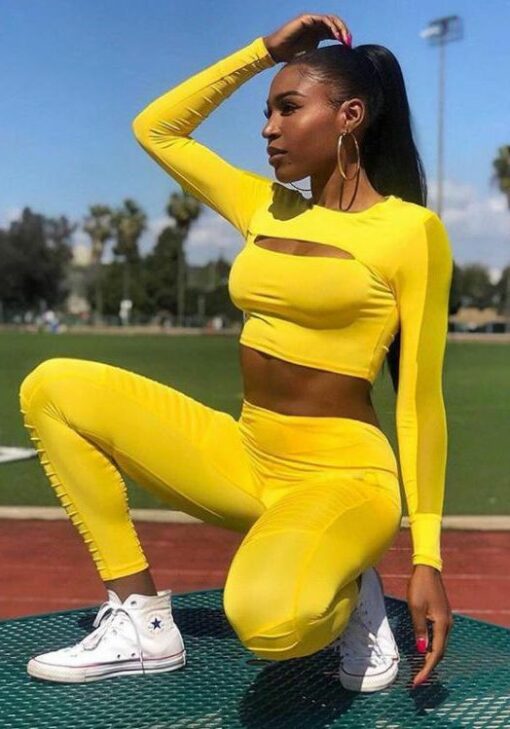 Active Long Sleeve Two Piece Clothes