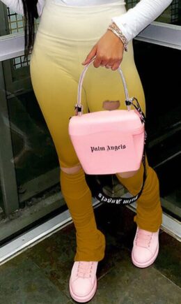 Elastic Fly High Gradient Boot Cut Pants Bottoms