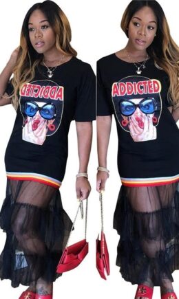 Sexy & Club O-Neck Short Sleeve Princess dress Long Club Dresses