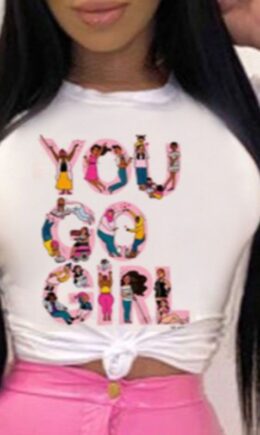 Casual Letter Print Split Joint O Neck Tops