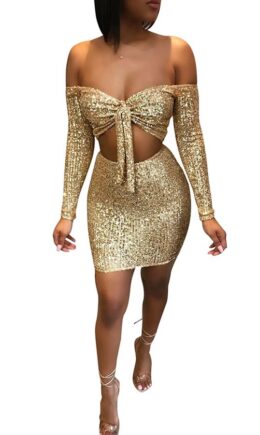 Polyester Sexy Solid Two Piece Suits Hip skirt Long Sleeve  Two-Piece Dress