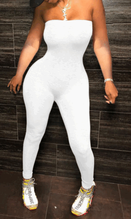 Sexy Print Split Joint Off the Shoulder Skinny Jumpsuits