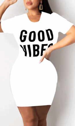 Casual Print Split Joint O Neck Pencil Skirt Dresses