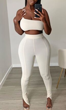 Sexy Casual Solid Backless Strapless Sleeveless Two Pieces